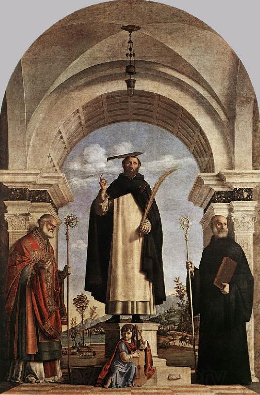 CIMA da Conegliano St Peter Martyr with St Nicholas of Bari, St Benedict and an Angel Musician dfg
